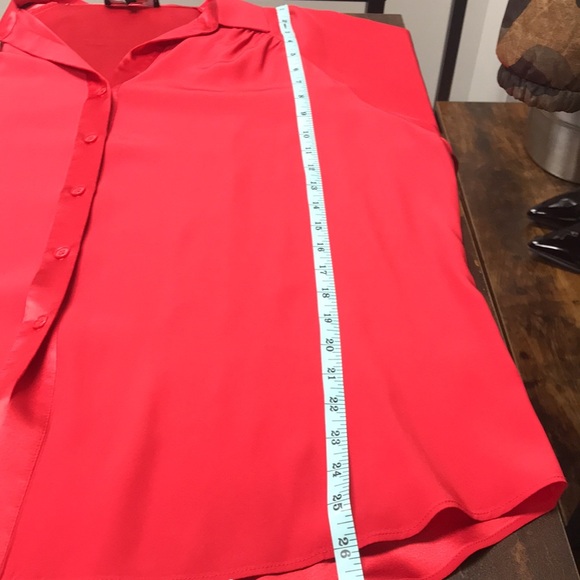 Lafayette 148 New York Red Silk Button Blouse - Picture 10 of 12